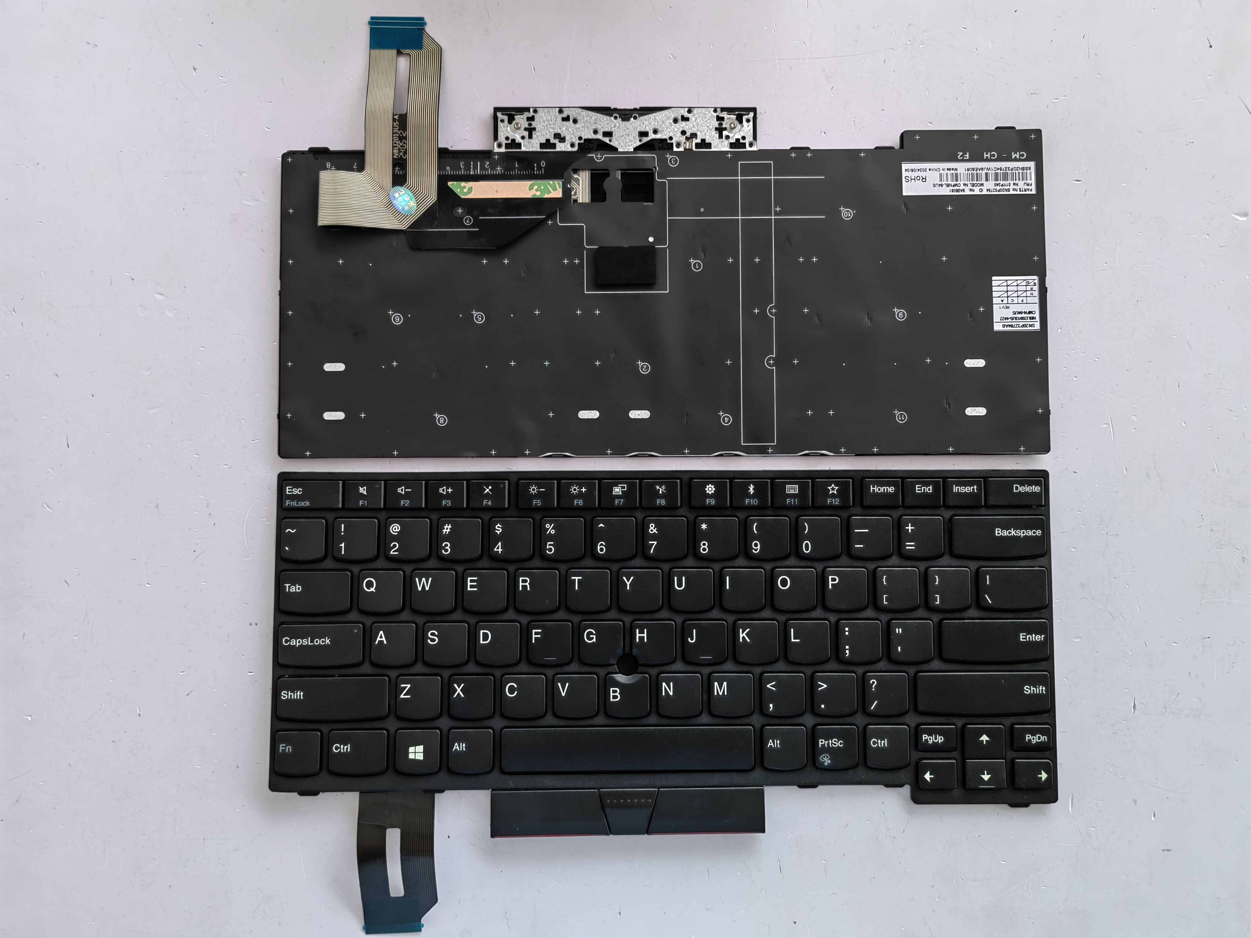Picture of New Replacement Laptop Keyboard For IBM E480/SK full light/T490/E490/T480S/L480/L380/R480/L390 BLACK FRAME BLACK With hole (OEM) US Layout